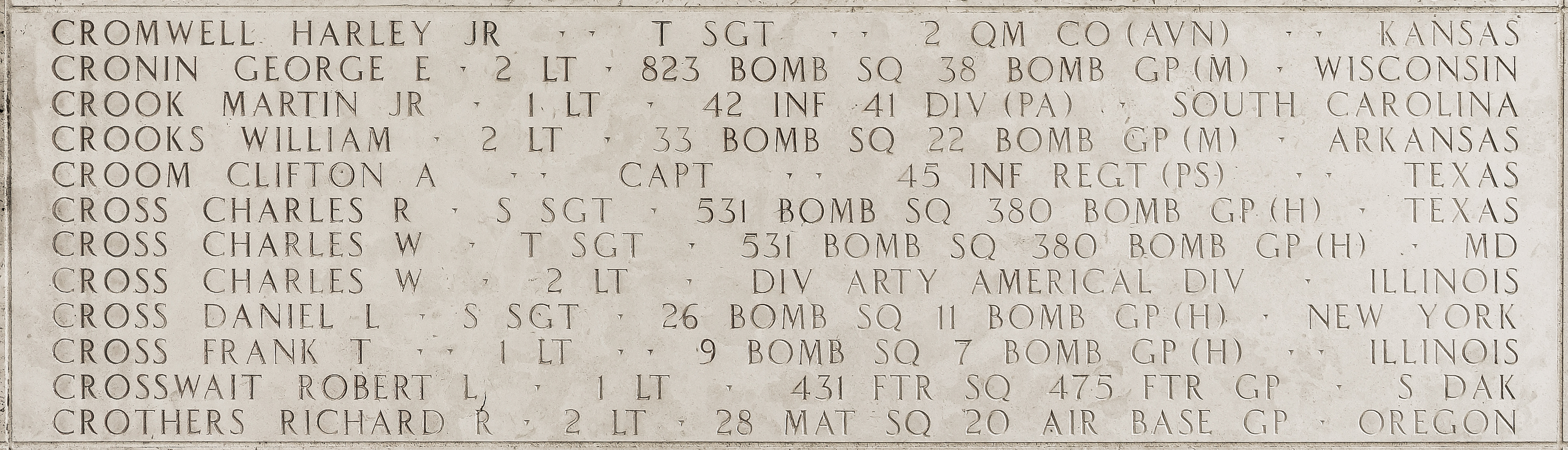 Charles W. Cross, Technical Sergeant